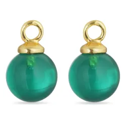 8 mm aqua kristal hangers voor oorbellen in verguld zilver