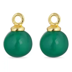 groen onyx hangers voor oorbellen in verguld zilver - Mix & Match