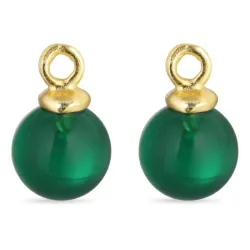 8 mm groen kristal hangers voor oorbellen in verguld zilver - Mix & Match