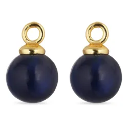 8 mm synthetisch blauwe saffier hangers voor oorbellen in verguld zilver - Mix & Match