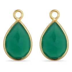 druppel aqua kristal hangers voor oorbellen in verguld zilver