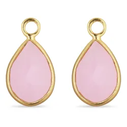 druppel roze kristal hangers voor oorbellen in verguld zilver - Mix & Match