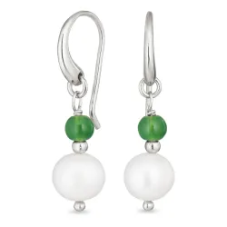 lange groen aventurijn oorbellen in zilver