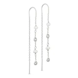 witte zirkoon ketting oorbellen in zilver