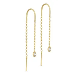 witte zirkoon ketting oorbellen in verguld zilver