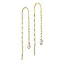 witte zirkoon ketting oorbellen in verguld zilver