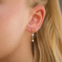 paarse zirkoon ketting oorbellen in verguld zilver