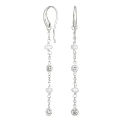 witte zirkoon ketting oorbellen in zilver