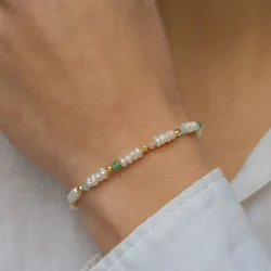 steen armband in verguld sterlingzilver  x   - Loom Stones