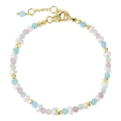 steen armband in verguld sterlingzilver  x   - Loom Stones