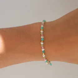 steen armband in verguld sterlingzilver  x   - Loom Stones