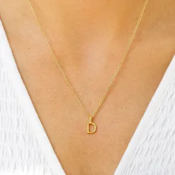 letter d hanger met ketting in verguld sterlingzilver - My Letter