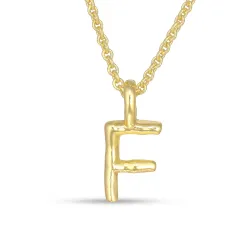 letter f hanger met ketting in verguld sterlingzilver - My Letter