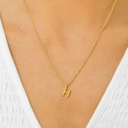 letter h hanger met ketting in verguld sterlingzilver - My Letter