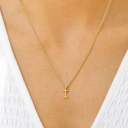 letter i hanger met ketting in verguld sterlingzilver - My Letter