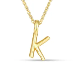 letter k hanger met ketting in verguld sterlingzilver - My Letter