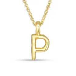 letter p hanger met ketting in verguld sterlingzilver - My Letter
