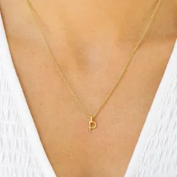 letter p hanger met ketting in verguld sterlingzilver - My Letter