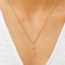 letter b hanger met ketting in verguld sterlingzilver - My Letter