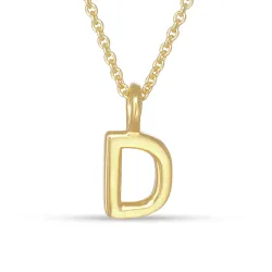 letter d hanger met ketting in verguld sterlingzilver - My Letter
