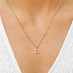 letter d hanger met ketting in verguld sterlingzilver - My Letter