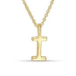 letter i hanger met ketting in verguld sterlingzilver - My Letter
