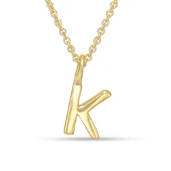 letter k hanger met ketting in verguld sterlingzilver - My Letter