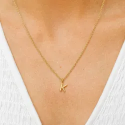 letter k hanger met ketting in verguld sterlingzilver - My Letter