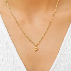 letter p hanger met ketting in verguld sterlingzilver - My Letter