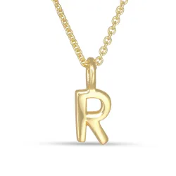 letter r hanger met ketting in verguld sterlingzilver - My Letter