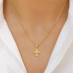 10,5 x 12,5 mm dagmarkruis hanger in verguld sterlingzilver - Amoré