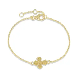 12 x 10,5 mm dagmarkruis armband in verguld sterlingzilver - Amoré