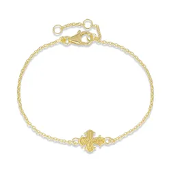 10 x 8,5 mm dagmarkruis armband in verguld sterlingzilver - Amoré