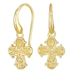 dagmarkruis oorbellen in verguld zilver - Amoré