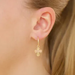 12 mm dagmarkruis creool in verguld zilver - Amoré