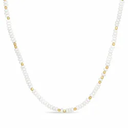 parel ketting in verguld sterlingzilver 40 + 5 cm x 3,5 mm