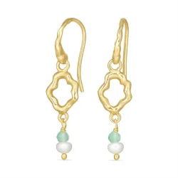 blaume jadesteen oorbellen in verguld zilver - Loom Stones