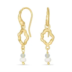 prehnite oorbellen in verguld zilver - Loom Stones