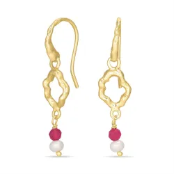 jadesteen oorbellen in verguld sterlingzilver - Loom Stones