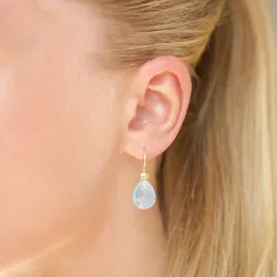 aquamarijn oorbellen in verguld zilver - Loom Stones