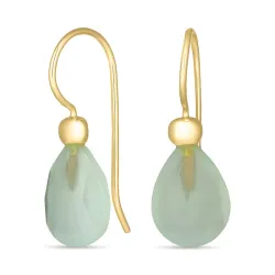 prehnite oorbellen in verguld zilver