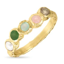 veelkleurig ring in verguld sterlingzilver - Bubbly Twist