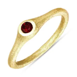 rode kristal ring in verguld sterlingzilver - Loom Stones