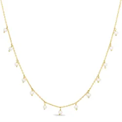 parel ketting in verguld sterlingzilver 38 + 5 cm x 4 mm