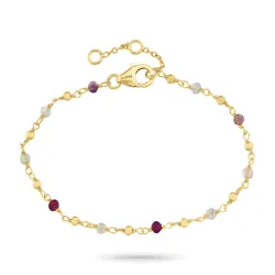 veelkleurig armband in verguld sterlingzilver - Loom Stones