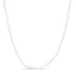 parel ketting in verguld sterlingzilver 38 + 5 cm x 4,5 mm