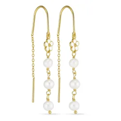 margriet parel ketting oorbellen in verguld zilver