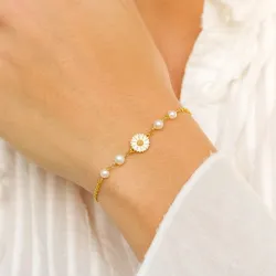 margriet parel armband in verguld sterlingzilver