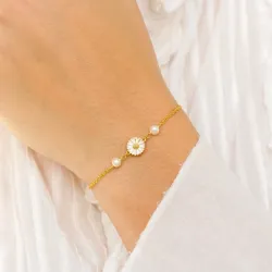 margriet parel armband in verguld sterlingzilver