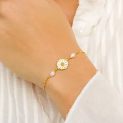 margriet parel armband in verguld sterlingzilver